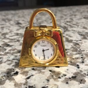 Vintage miniature timex handbag clock